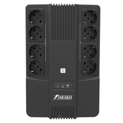 ИБП POWERMAN Brick 1000, линейно-интерактивный, 1000ВА, 600Вт, 4 евророзетки с резервным питанием, 4 евророзетки с фильтрацией, батарея 12В 9Ач 1 шт., 309мм х 202мм х 93мм, 5.6 кг./ UPS POWERMAN Brick 1000, line-interactive, 1000VA, 600W, 4 eurosockets wi