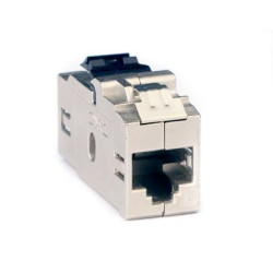 Модуль  Кейстоун (Keystone) RJ45 CAT6 проходной экранированный(STP) серебристый(форм-фактор МС)