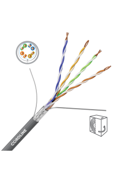 Кабель витая пара СORDLINE F/UTP 5e Сu 4х2х0.51 PVC IN PROF серый 305м