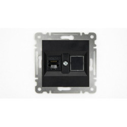 Розетка компьютерная 2-м Cat 5 СП 16А IP20 250В Karea механизм черн. Makel 57054035