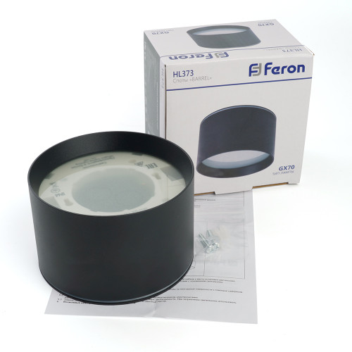 Светильник потолочный Feron HL373 25W, 230V, GX70, черный Светильник потолочный Feron HL373 25W, 230V, GX70, черный