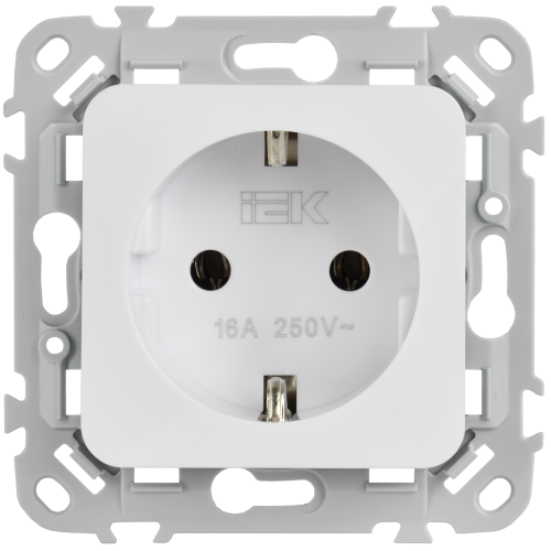 FLITE Розетка с заземлением без защитных шторок 16А РС11-0-ФлБ белый IEK FLITE Розетка с заземлением без защитных шторок 16А РС11-0-ФлБ белый IEK