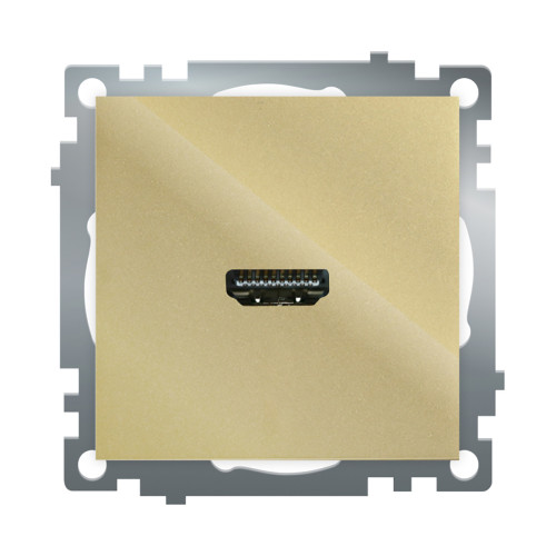 Розетка HDMI 2.1, Type A (механизм), STEKKER, GLS00-7118-08, серия Катрин, золото