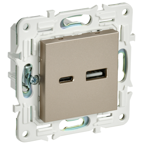 SKANDY Розетка USB A+C 3,1А SK-R14Sh шампань IEK