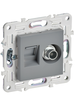SKANDY Розетка двойная TV+RJ45 кат.5E SK-A14Gr серый IEK