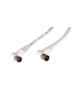Шнур TV Plug - TV Jack 5м угловой бел. Rexant 18-0025