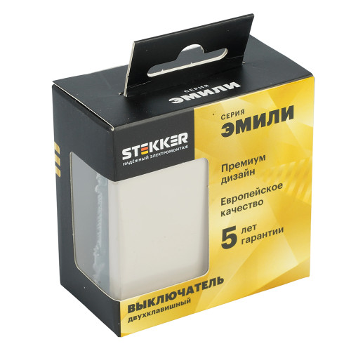 Выключатель 2-клавишный (механизм), STEKKER, 250В, 10А, серия Эмили, RSW10-5104-08, кашемир, soft touch Выключатель 2-клавишный (механизм), STEKKER, 250В, 10А, серия Эмили, RSW10-5104-08, кашемир, soft touch