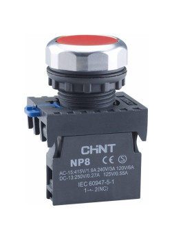 Кнопка управления NP8-01BN/4 без подсветки красн. 1НЗ IP65 (R) CHINT 667231