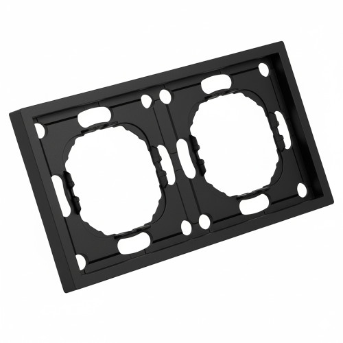Рамка STEKKER, PFR00-5002-05 2-местная, серия Эмили, черный уголь, soft touch Рамка STEKKER, PFR00-5002-05 2-местная, серия Эмили, черный уголь, soft touch