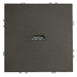 Розетка HDMI 2.0 Type A (механизм), STEKKER, серия Эмили, RST00-5118-09, антрацит, soft touch