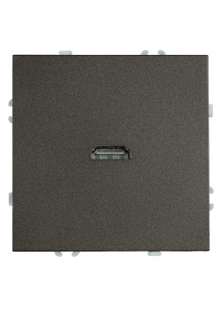 Розетка HDMI 2.0 Type A (механизм), STEKKER, серия Эмили, RST00-5118-09, антрацит, soft touch