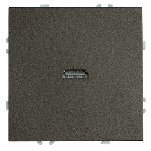 Розетка HDMI 2.0 Type A (механизм), STEKKER, серия Эмили, RST00-5118-09, антрацит, soft touch