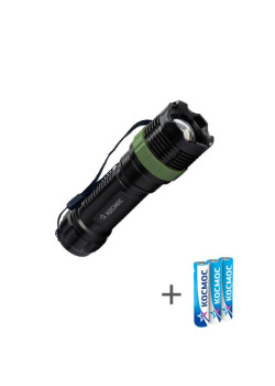 Фонарь ручной 1Вт LED zoom-линза 3xAAA (R03) корпус ABS-пластик ремешок ручной КОСМОС KOC121B