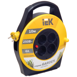 GARDEN Катушка УК10 4 места без заземления с термозащитой 2х0,75мм2 10м IEK