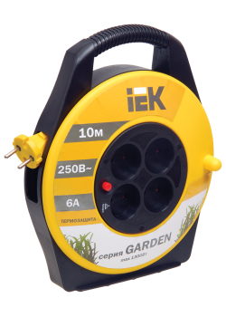 GARDEN Катушка УК10 4 места без заземления с термозащитой 2х0,75мм2 10м IEK