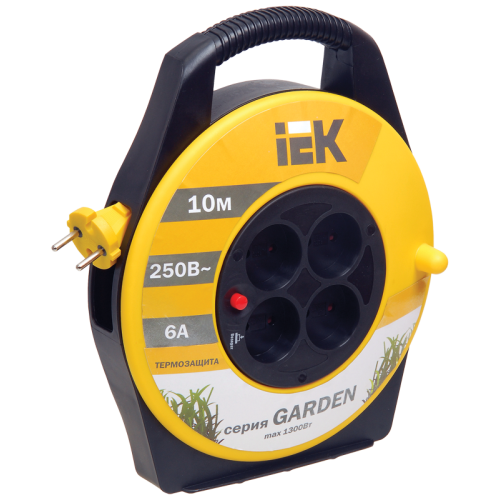 GARDEN Катушка УК10 4 места без заземления с термозащитой 2х0,75мм2 10м IEK