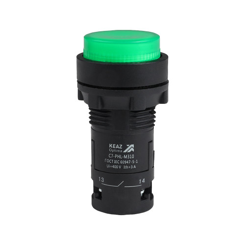 Кнопка с фиксацией с подсветкой OptiSignal Compact D22 C7-PHL-M310 зеленая 1НО 230 В AC XB7NJ03M1