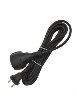 Удлинитель-шнур 1х5м без заземл. 10А IP20 ПВС 2х1 черн. DOMTOK 2340