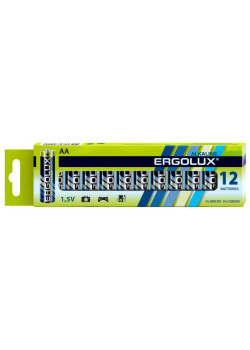 Элемент питания алкалиновый AA/LR6 1.5В Alkaline BP-12 (уп.12шт) Ergolux 11749