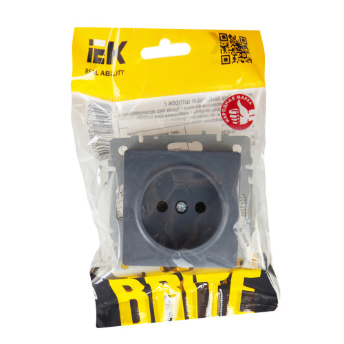 BRITE Розетка 1-местная без заземления без защитных шторок 10А РС10-1-0-БрМ маренго IEK BRITE Розетка 1-местная без заземления без защитных шторок 10А РС10-1-0-БрМ маренго IEK