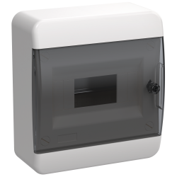 TEKFOR Корпус пластиковый ЩРН-П-8 IP41 черная прозрачная дверь IEK