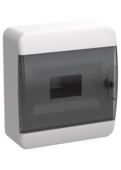 TEKFOR Корпус пластиковый ЩРН-П-8 IP41 черная прозрачная дверь IEK