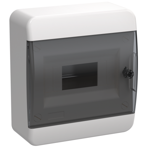 TEKFOR Корпус пластиковый ЩРН-П-8 IP41 черная прозрачная дверь IEK