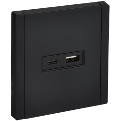 FORTE&PIANO Розетка USB A+C 18Вт FP151M металл черный IEK