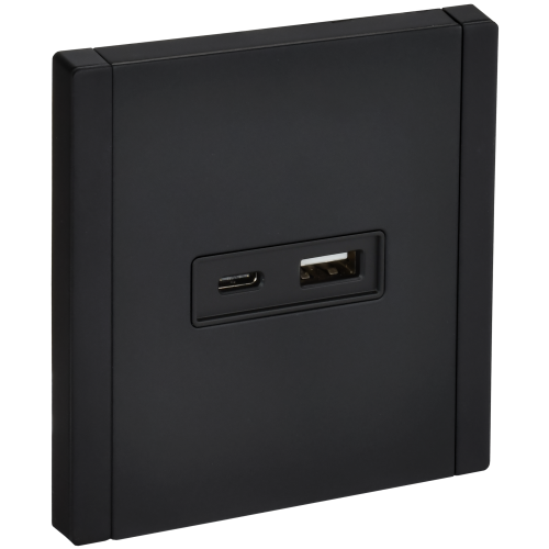 FORTE&PIANO Розетка USB A+C 18Вт FP151M металл черный IEK