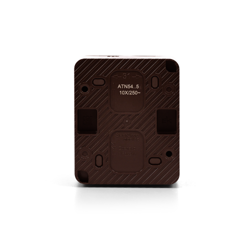 ATLASDESIGN PROFI IP54 О/У 2-клавишный ВЫКЛЮЧАТЕЛЬ, сх.5, 10АХ, КОРИЧНЕВЫЙ