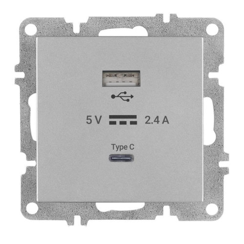 Розетка LAVIN/KAREN USB + TYPE-C механизм сер. ARVIA 50 03 2000 304