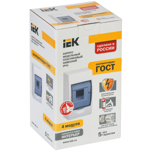 KREPTA 3 Корпус пластиковый ЩРН-П-4 IP41 белый IEK KREPTA 3 Корпус пластиковый ЩРН-П-4 IP41 белый IEK