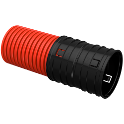 ELASTA Труба гофрированная двустенная ПНД жесткая d=160мм красная (6м) IEK