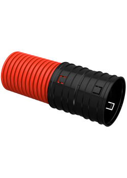 ELASTA Труба гофрированная двустенная ПНД жесткая d=160мм красная (6м) IEK