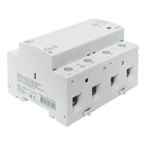 Контактор модульный КМ 100А 2NO+2NC 230В АС (6 мод.) AVERES EKF Контактор модульный КМ 100А 2NO+2NC 230В АС (6 мод.) AVERES EKF