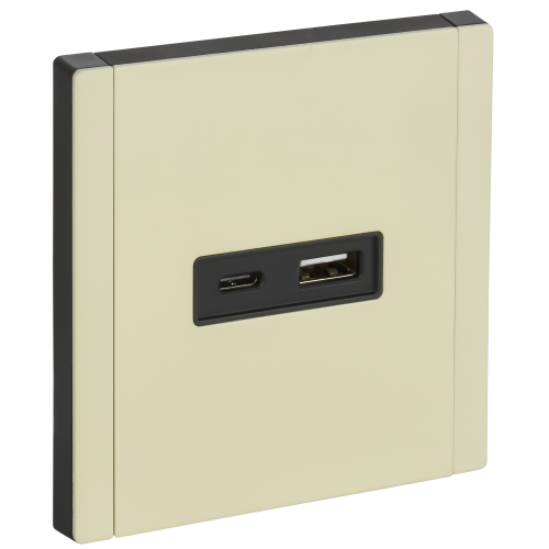 FORTE&PIANO Розетка USB A+C 18Вт FP851M металл слоновая кость IEK