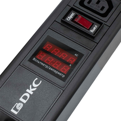 Блок распределения питания (PDU) 0U 10A с индикацией и защитой, Вых:10 С13, Вх:С14 Блок распределения питания (PDU) 0U 10A с индикацией и защитой, Вых:10 С13, Вх:С14