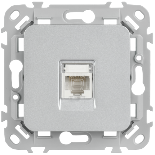 FLITE Розетка компьютерная RJ45 категория 5Е UTP РК5е-1-0-ФлА алюминий IEK