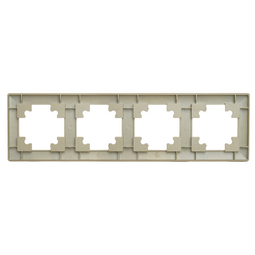 Рамка STEKKER, PFR00-7004-08 4-местная, пластик, серия Катрин, золото