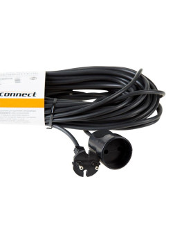 Удлинитель-шнур 1х30м без заземл. 6А IP20 1.3кВт ПВС 2х0.75 черн. PROCONNECT 11-7116