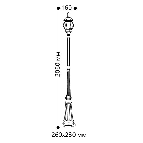 Светильник садово-парковый Feron 8111/PL8111 столб 100W E27 230V, черный Светильник садово-парковый Feron 8111/PL8111 столб 100W E27 230V, черный