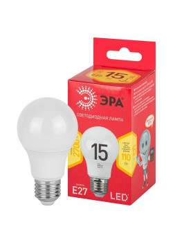 Лампа светодиодная RED LINE LED A60-15W-827-E27 R 15вт A60 груша 2700К тепл. бел. E27 Эра Б0046355