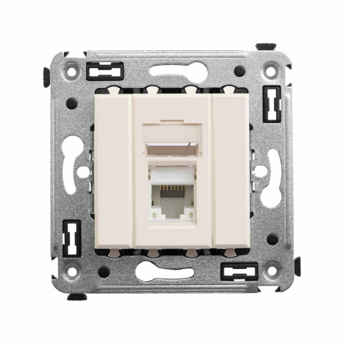 Компьютерная розетка RJ-45 в стену, кат.5e одинарная, Avanti, ванильная дымка