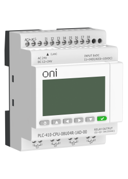 ПЛК 410 Модуль ЦПУ 4 DI 4 UI (0-10 В/DI) 4 RO 12В-24В DC или 24В AC с Ethernet портом с экраном ONI