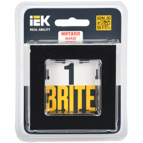 BRITE Рамка 1 -местная РУ-1-1-БрЧ металл черный IEK