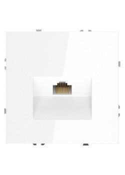 Розетка компьютерная 1-м СП S70 RJ45 кат.6 механизм бел. глянцевый Voltum VLS060101