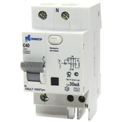 Дифференциальный автомат АД-063 2Р 25А Idn-30mA тип А КОНТАКТОР
