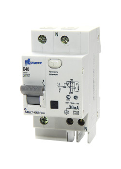 Дифференциальный автомат АД-063 2Р 20А Idn-300mA тип А КОНТАКТОР