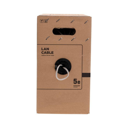 Кабель витая пара U/UTP кат.5E 4х2х0.52 24AWG PVC INDOOR SOLID сер. РФ (305м) Rexant 02-0005-R Кабель витая пара U/UTP кат.5E 4х2х0.52 24AWG PVC INDOOR SOLID сер. РФ (305м) Rexant 02-0005-R