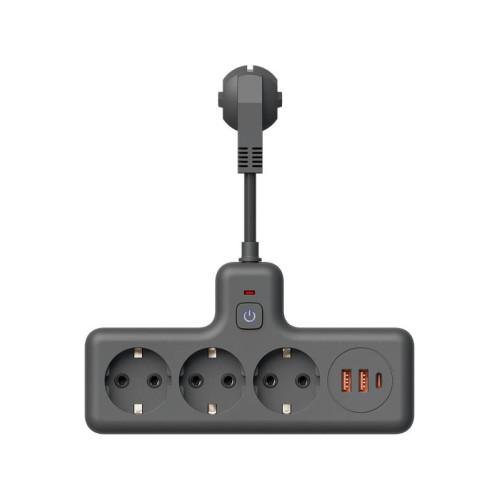 Удлинитель с сетевым фильтром 3х0.3м 10А 2USB + 1USBC 2500Вт ПВС 3х1 компакт черн. КОСМОС FRKsm0.3m-3g(B)USB Удлинитель с сетевым фильтром 3х0.3м 10А 2USB + 1USBC 2500Вт ПВС 3х1 компакт черн. КОСМОС FRKsm0.3m-3g(B)USB